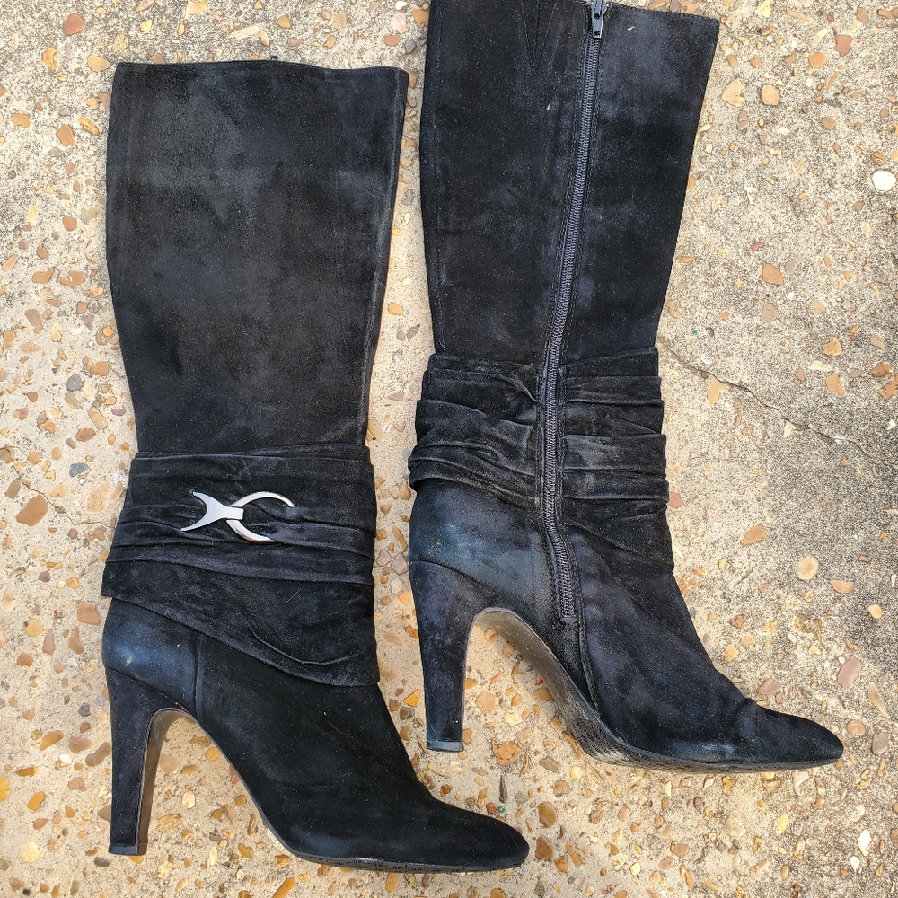 Antonia Melani suede calf-high boots